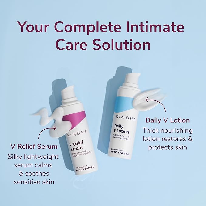 Kindra Daily V Moisturizer Lotion - Vaginal Cream For Vaginal Dryness, Feminine Care, Itch, Discomfort - Hormone Free, Gyn Tested, pH-balanced, Doctor Recommended - 60 Applications