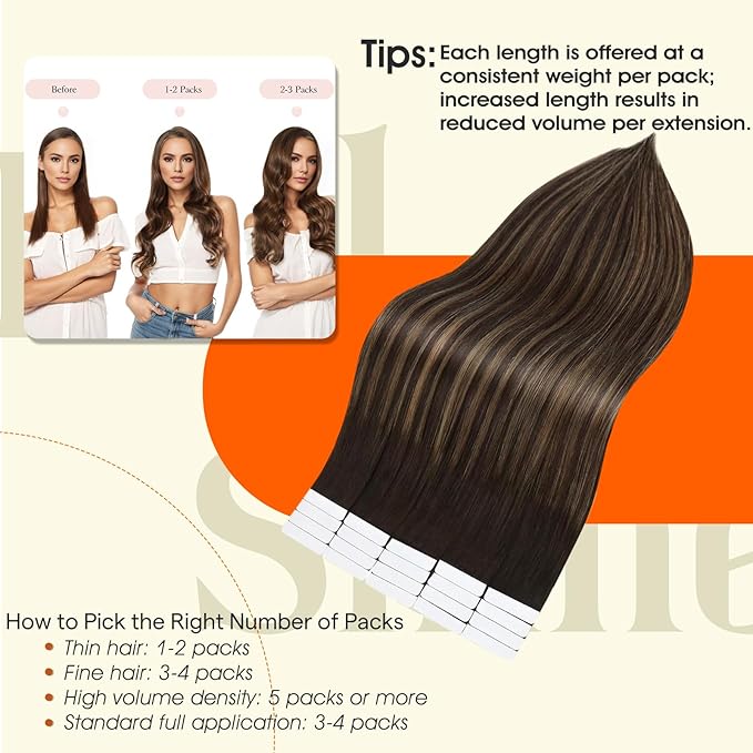 Full Shine Human Hair Tape in Extensions Color 2 Darker Brown Ombre 8 Ash Brown And 2 Invisible Tape ins Human Hair Extensions 14Inch Seamless Remy Skin Weft 50Gram Add Volume for Wedding 20Pcs