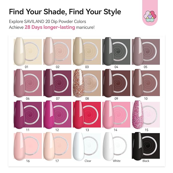 SAVILAND Dip Powder Nail Kit with Drill: 20 Winter Color Pink Nude Grey Dip Nails Powder Starter Kit with Essentials Liquid Set Dip Base Top Activator Brush Saver French Nail Art Women Christmas Gift