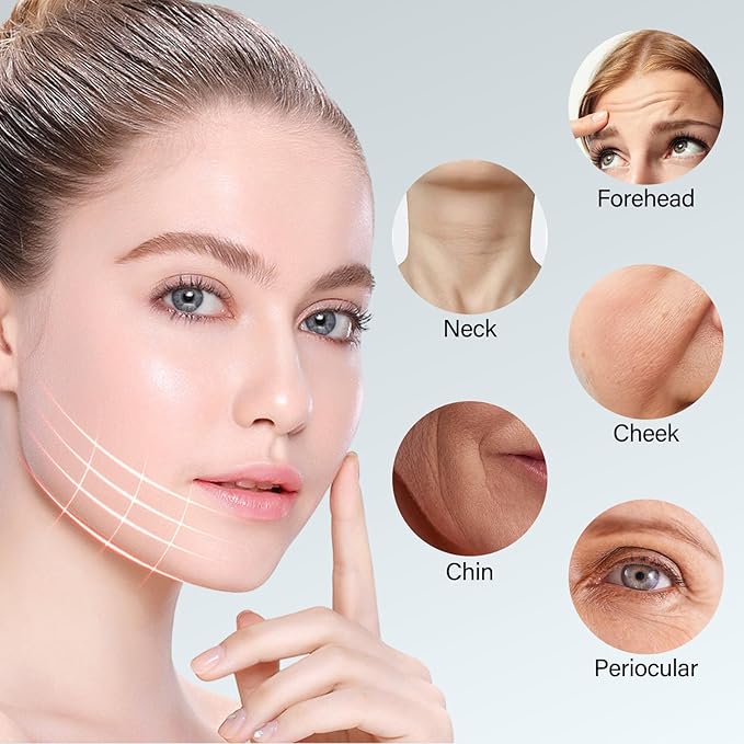 Red Light Therapy for Face, 7 Color LED Facial Light Therapy Wand for Skin Care at Home Blue Light Therapy Face Massager Tool for Neck (White)