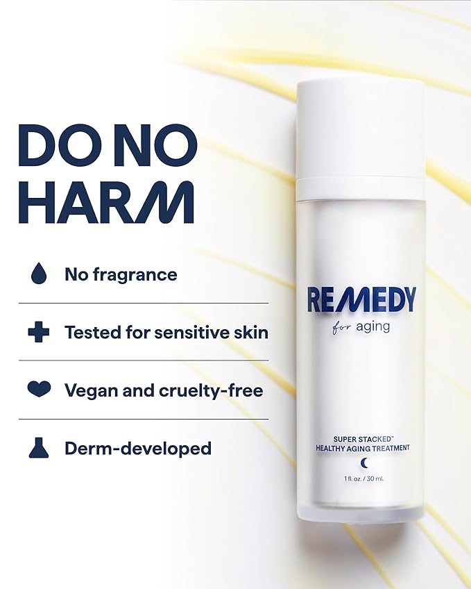 Remedy Healthy Aging Advanced Serum - Remedy for Healthy Aging - Retinaldehyde, Glycolic Acid, Argireline, Ferulic Acid,Matrixyl 3000 - Anti-Aging - For Fine Lines,Wrinkles - By Dermatologist Dr. Shah