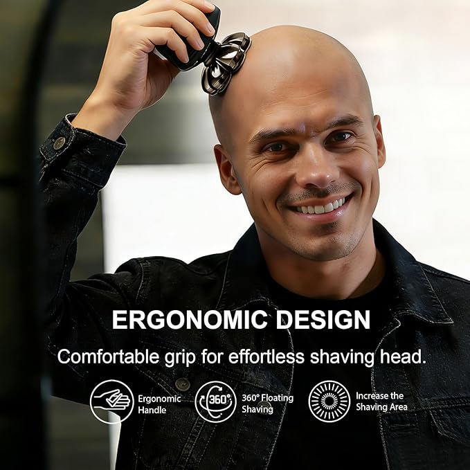 Head Shavers for Bald Men: Upgraded Detachable Head Shaver - IPX7 Waterproof Wet or Dry Electric Razor for Men - 7D LED Display Rechargeable Shaving Grooming Kit with Type-C Charge (Dark Coffee)
