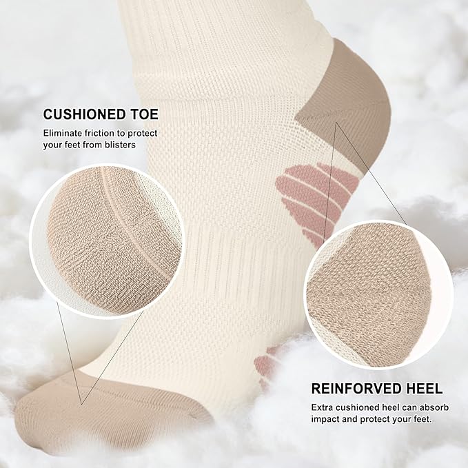 Iseasoo 4 Pairs Compression Socks for Women Circulation-Best Support for Nurses,Running,Athletic,Travel