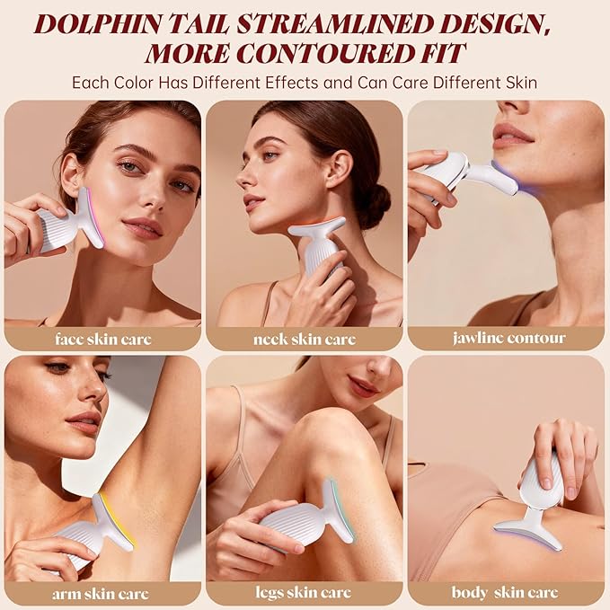 Facial Massager, Face Massager Tool,7 in 1 Face Sculpting Tool with Vibration and LED Lights for Face & Neck,Jawline Lifting Tighten Skin Care Tools Women Gifts