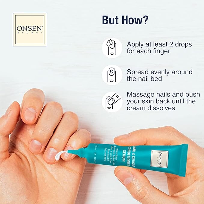 Onsen Secret Nail Reboot Duo - Treatment for Damaged Nails - Natural Nail Care & Cuticle Repair - Visible Results For Perfect Nails, Cuticle Conditioner Cream 30ml & Nail Reboot Oil 35ml