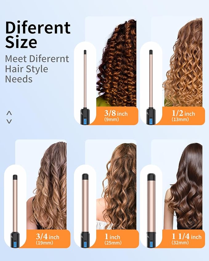 3/4 Inch Curling Wand for Long Hair,Long Barrel Curling Iron Wand for Beach Waves,Dual Voltage Hair Curling Iron Ceramic Thin Barrel