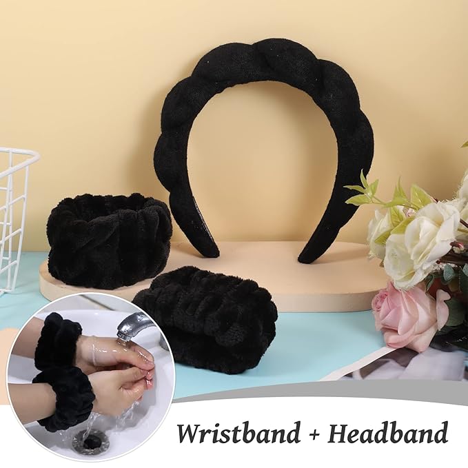 WSICSE Spa Headband for Washing Face, Skincare Headbands Puffy Padded Keep Hair Dry Valentines Day Gifts for Wife