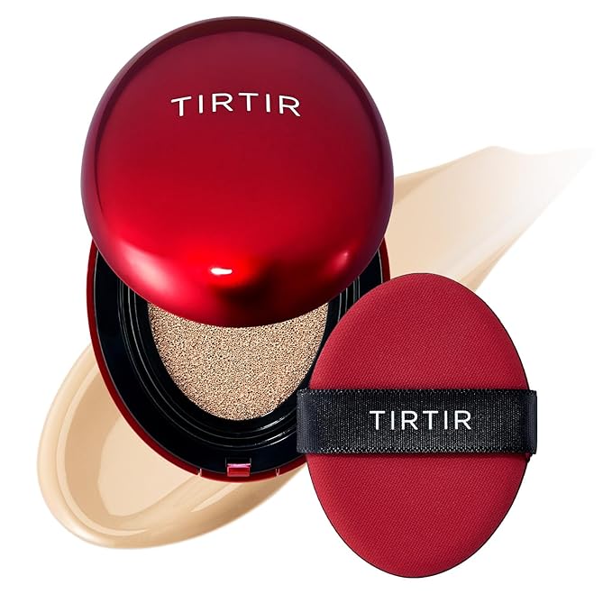 [*Mini Size*] TIRTIR Mask Fit Red Cushion Foundation | Full coverage, Weightless, Skin fit, Satin Glow Finish, Korean Makeup, beauty, Tattoo cover up, Buildable (#21W Natural Ivory, 0.15 Fl Oz)