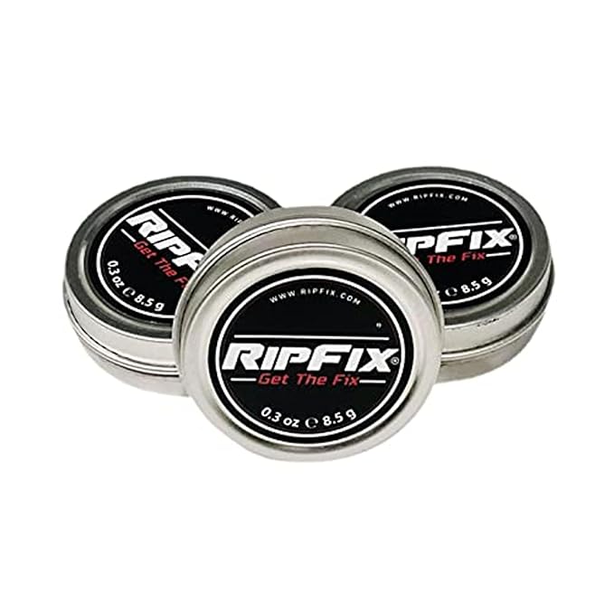 RipFix Hand Repair Balm for Dry Cracked Hands, Hand Salve for Gymnastics and Rock Climbers, Rip Fix Climbing Salve for Men and Women, Premium Gymnast Balm for Hardworking Hands, 3 Travel 0.3 oz Tins