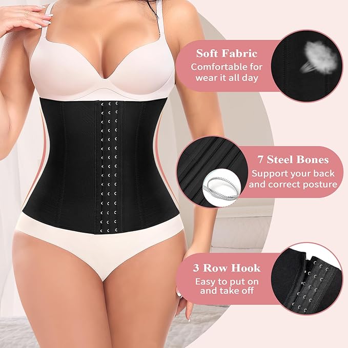 Werena Waist Trainer for Women Corset Shapewear Tummy Control Slimming Body Shaper Girdle Waist Cincher Belly Band