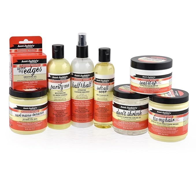 Aunt Jackie's Flaxseed Recipes Don't Shrink Elongating Hair Curling Gel for Natural Curls, Coils and Waves, Helps Prevent Dryness and Flaking, 15 oz