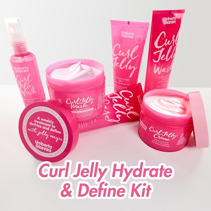 Umberto Giannini Curl Jelly Styling Crème Cream 10.14fl oz - for Curls, Waves & Coils - Designed to de-frizz and deeply hydrate
