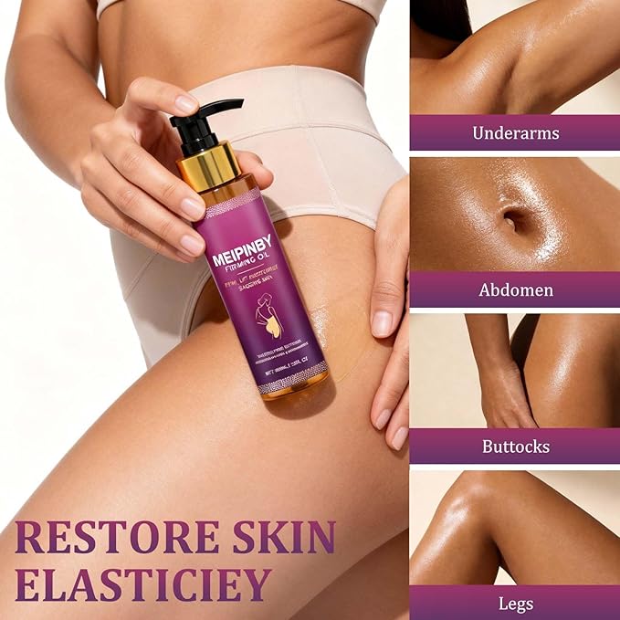 2 PCS Body Firming Oil - Fast-Absorbing Hydration to Tighten & Firm Arms, Chest, Thighs - Enriched with Vitamin E, Rosehip, Almond Oils - Post-Shower Treatment for Women 2x100ml