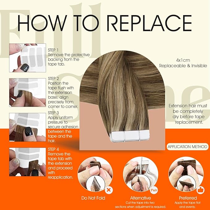 Full Shine Hair Extensions Real Human Hair Color 4P27 Medium Brown And Caramel Blonde Tape in Hair Extensions Cuticles Aligned Remy Seamless Skin Weft Brazilian Straight 20Inch 100G 40Pcs