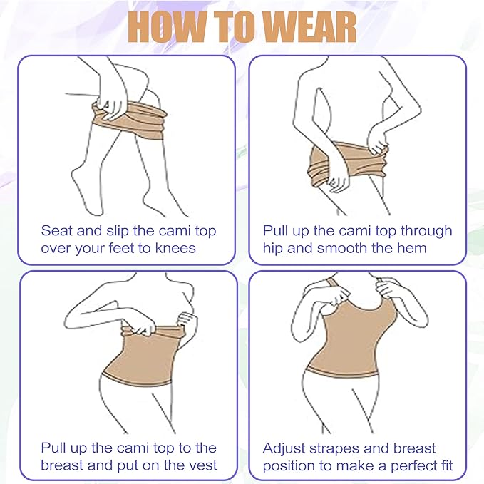 Shapewear Tank Tops for Women,Tummy Waist Control Shaper Cami Seamless Compression Top Slimming Body Shaper Camisole