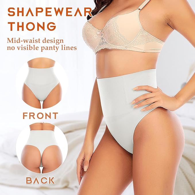 Werena Tummy Control Thong Shapewear for Women High Waist Shaping Underwear Seamless Body Shaper Panties Girdle