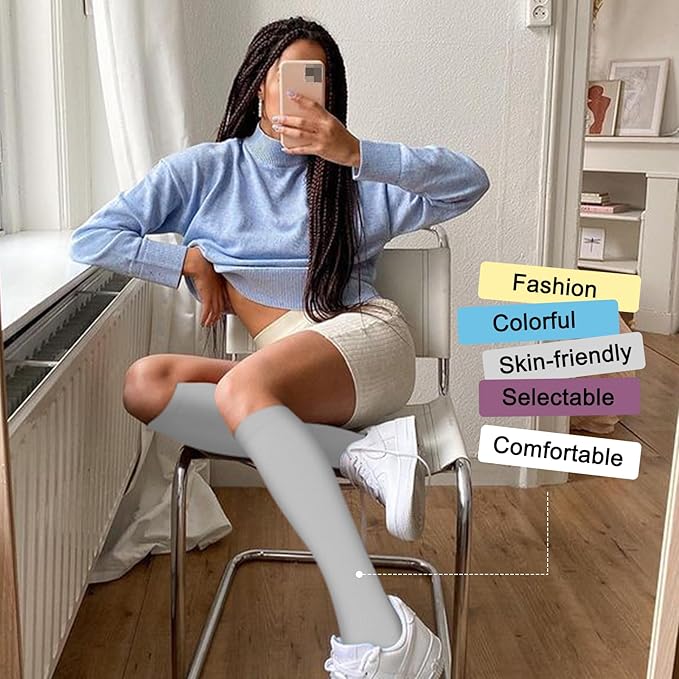 Iseasoo 4 Pairs Compression Socks for Women Circulation-Best Support for Nurses,Running,Athletic,Travel