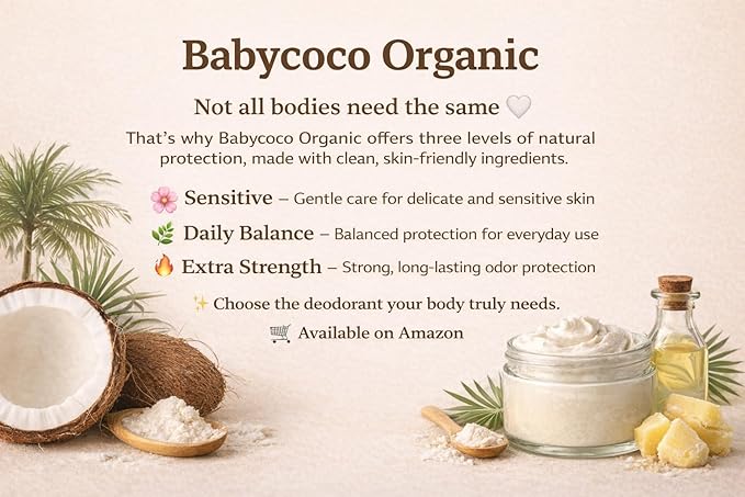 Natural Deodorant Cream – Babycoco Organic, Aluminum Free, Fragrance Free, Handmade, 3 oz