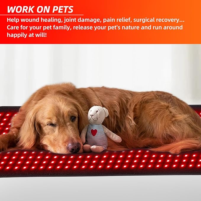 Red Light Therapy, Infrared Light Therapy 31.6" * 11.8" Large Wrap Pad 360LEDs for Body Back Waist Knee Joint Pain Relief, Muscle Repair, Decrease Inflammation, Ideal Gift