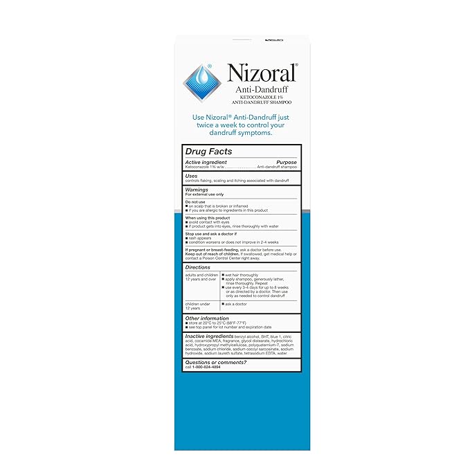 Nizoral Anti-Dandruff Shampoo with 1% Ketoconazole, 14 Fl Oz, Fresh Scent, Anti Fungal Shampoo