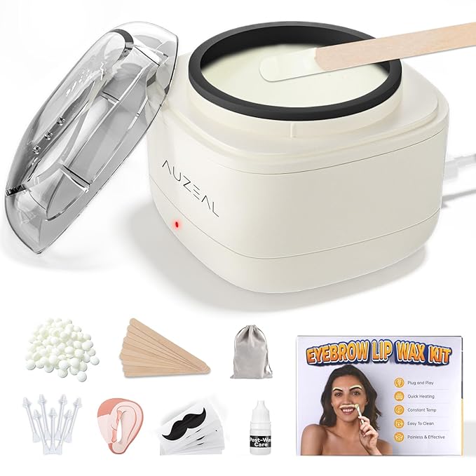 Mini Face Waxing Kit for Women, Facial Waxing Kit for Hair Removal, Eyebrow & Lip Wax Kit with 100g Beads, 50 Applicators, USB Fast Heat, Smart Constant Temp, Portable Size for Home & Travel