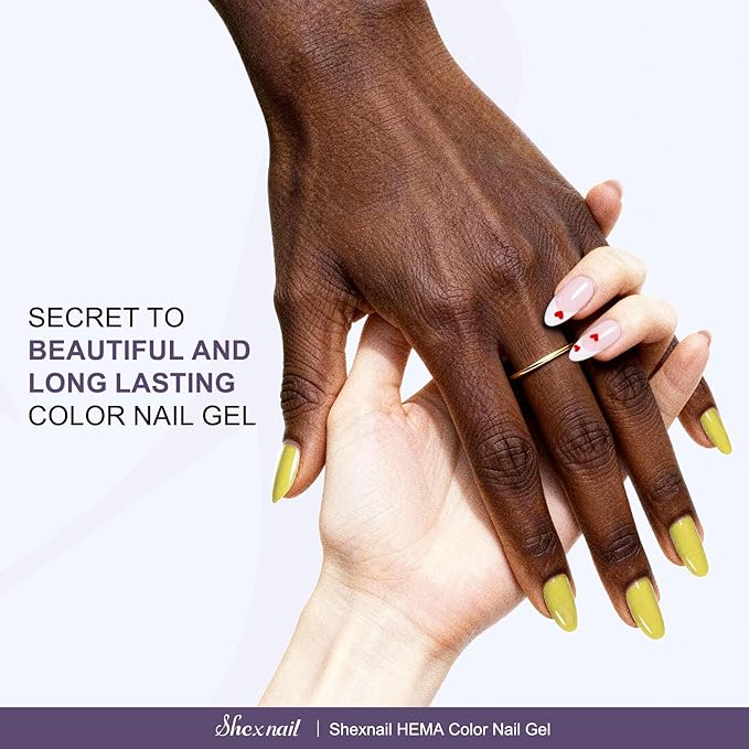 Gel Nail Polish, Hema Free Gel Polish UV LED Lamp Cure Long Lasting, 15ML Professional Salon and Home DIY Manicure Kit for Women (Lemon Yellow)