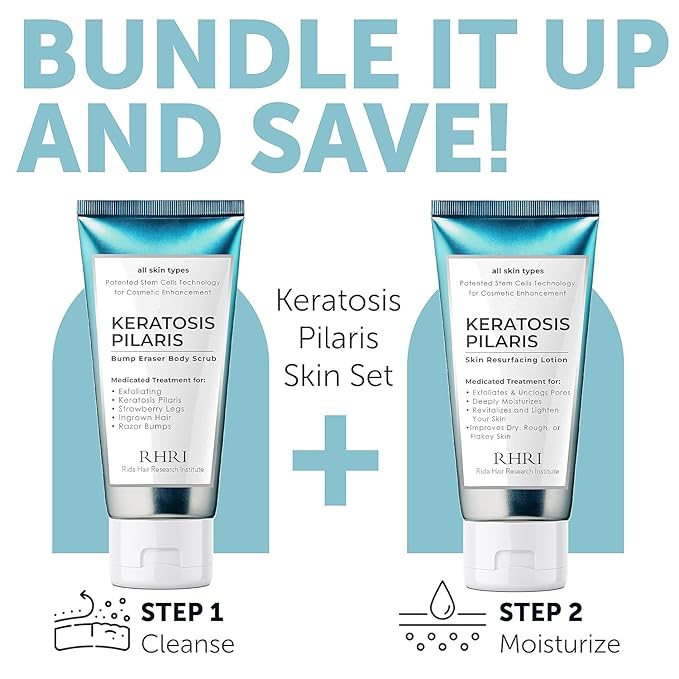 KP Bump Eraser Body Set with 10% AHA | Keratosis Pilaris Treatment | Keratosis Pilaris Lotion | Exfoliating Body Scrub | Ingrown Hair Treatment | Bundle Set for Bump, Strawberry Legs, Redness, Dryness