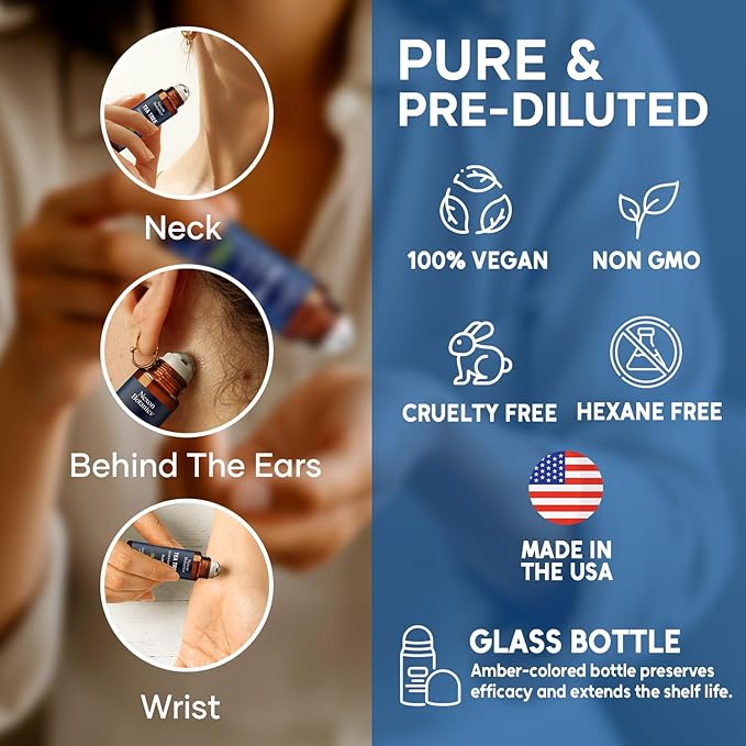 Tea Tree Oil Roll-On 10 ml - 100% Pure, Natural Essential Oil for Aromatherapy, Skin, Face & Body - Pre-Diluted Blend for Travel - Nexon Botanics