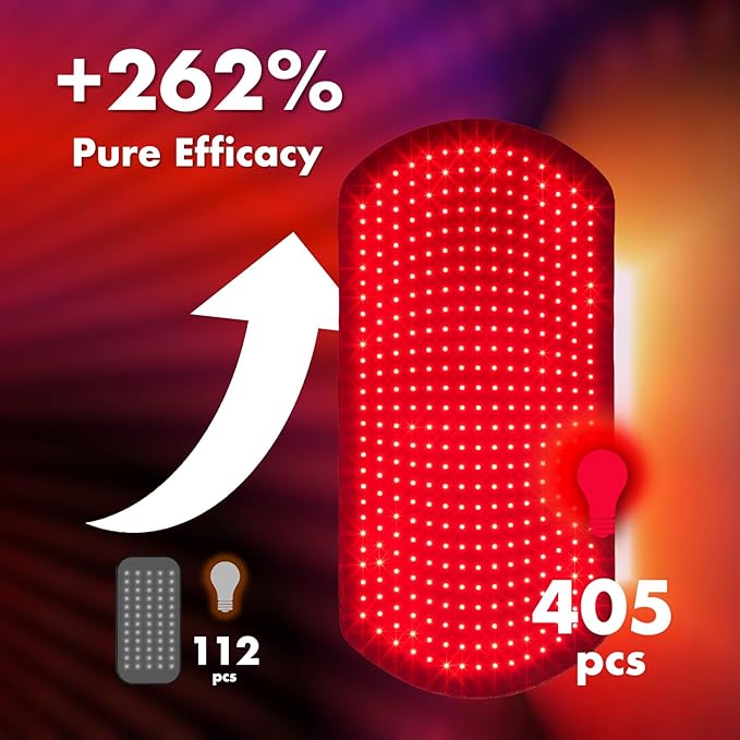 ALLOLO Red Light Therapy for Body, 32.7"*15.7" Large Infrared Light Therapy with Timer, 405pcs 3-in-1 LEDs 660nm&850nm Red Light Therapy Mat for Back Belly Knee Shoulder Leg(with Storage Bag&Glasses)