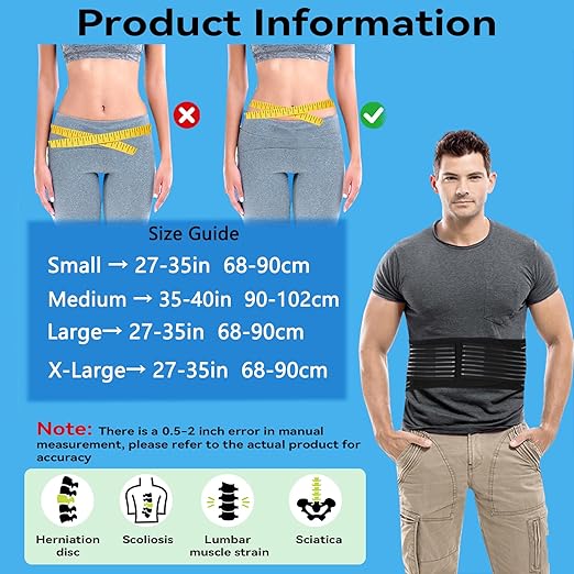 Back Support with Magnet, Tourmaline Magnetic Back Braces for Lower Back Pain Relief, Self Heating & Soothing Back Support Belt, Lumbar Support Belt for Herniated Disc/Sciatica (Small)