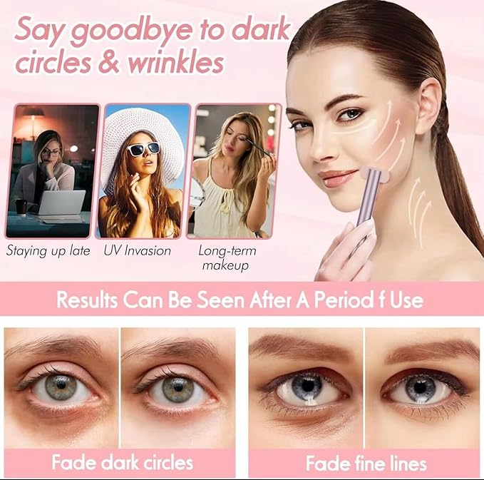 4-in-1 Facial Device with Red Light Therapy – Anti-Aging, Skin Rejuvenation, Pore Cleaner, Microcurrent Tool – USB Rechargeable & Travel-Friendly