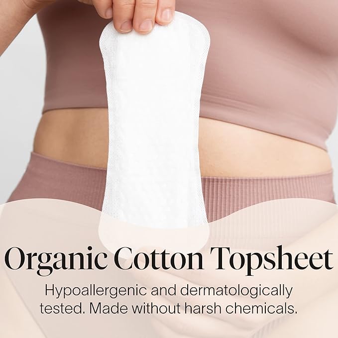 Cora 100% Organic Cotton Topsheet Period Liners (84 Regular Period Liners)