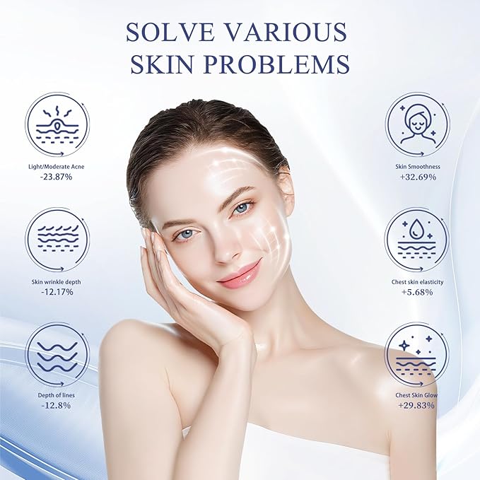 LED light therapy mask, Red Light Therapy for Face & Neck, 7 Colors Led Face and Neck Mask, can USB Charging with Controller, Firming and Sooth for Home Working Travel Yoga