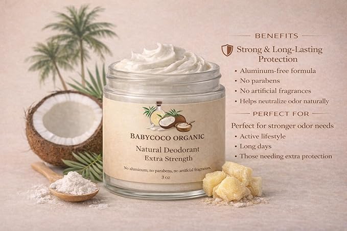Natural Deodorant – Extra Strength Odor Protection, Aluminum Free, Baking Soda Free, Long-Lasting Formula, Handmade in Miami, 3 oz