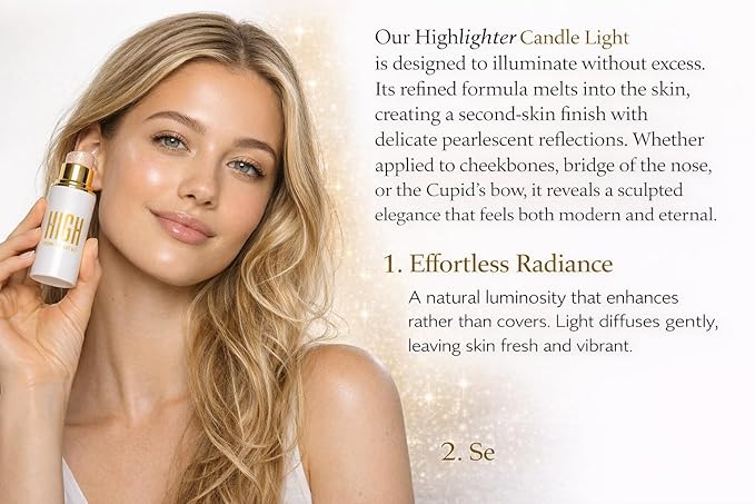 Highlighter stick, Second-Skin Glow, Delicate Pearlescent Finish, Seamless Blend, Long-Wear, Lightweight, Non-Cakey, Sheer(Highlighter Light,) High Cosmetic Agency