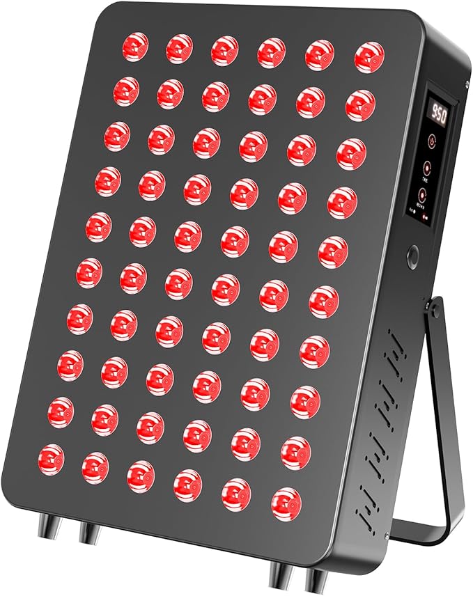 Red Light Therapy for Face & Body, 60 Dual Chip LEDs,660nm 850nm Near Infrared Light Therapy Panel, Flicker Free Clinical Grade Panel for Energy, Pain, Skin, Recovery, Performance