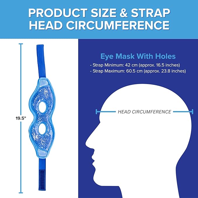 LIFE WORKS Gel Eye Mask with Cutout, Hot or Cold Therapy for Puffy Eyes, Dark Circles, Headaches, and Migraines, Soft Gel Beads and Liquid Filling for Cooling or Warming Comfort