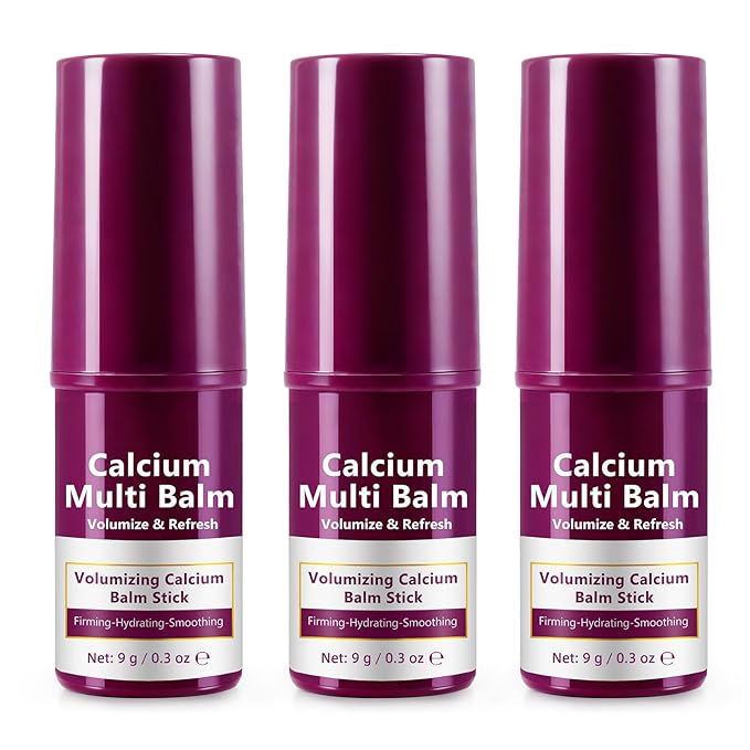 Calcium Multi Balm Stick 3 Pack, Calcium Volume Multi Balm, Collagen Moisturing Stick, Firming, Hydrating, Smoothing for Face, Eyes, Neck, 9g