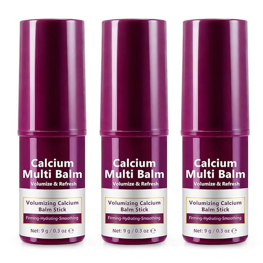 Calcium Multi Balm Stick 3 Pack, Calcium Volume Multi Balm, Collagen Moisturing Stick, Firming, Hydrating, Smoothing for Face, Eyes, Neck, 9g
