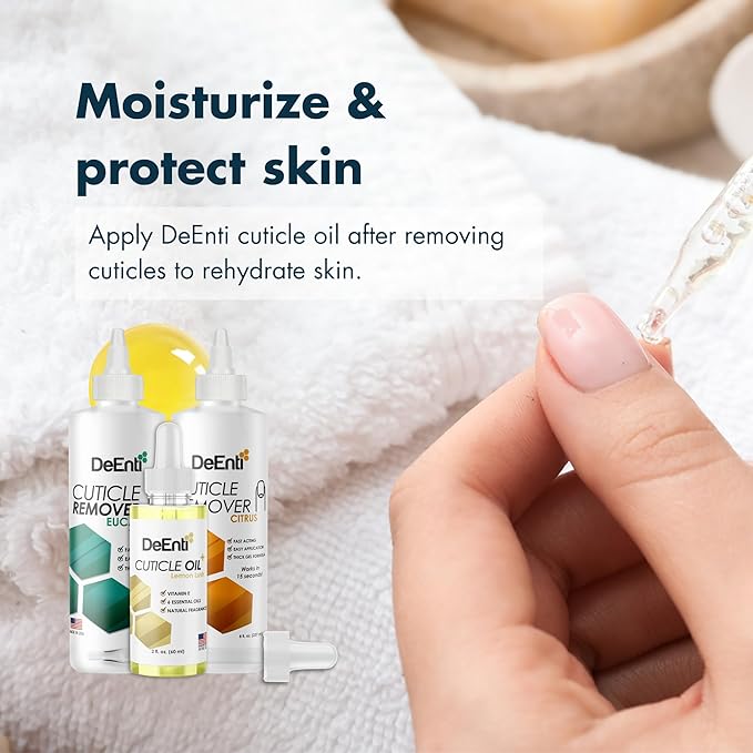 Instant Cuticle Remover Gel, Eucalyptus, 8 Oz Bottle, Professional Cuticle Softener, Salon Quality Manicure and Pedicure Supplies