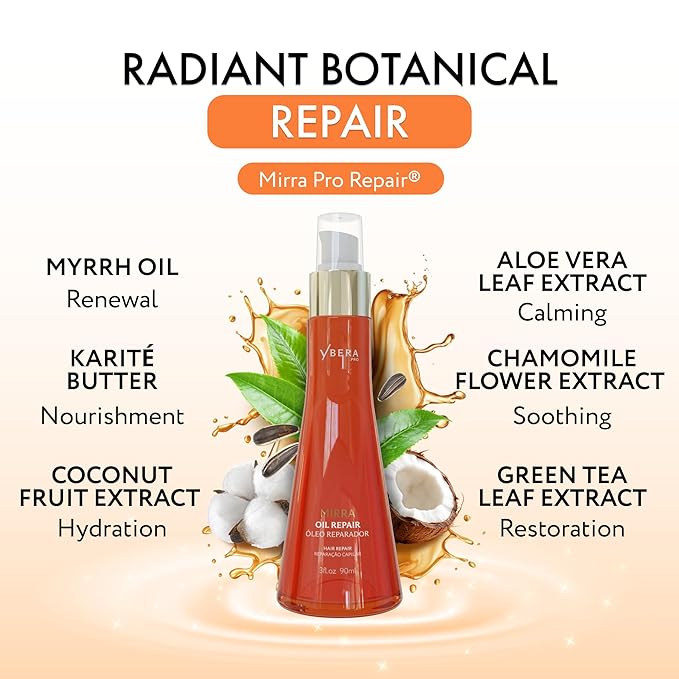 Ybera Mirra Oil Repair - Premium Hair Oil for Dry & Frizzy Hair, Hydrating for Damaged Hair, Repair Hair Treatment Oil for Curly, Straight & Fine Hair - Lightweight Anti-Frizz Hair Oil Serum, 90ml