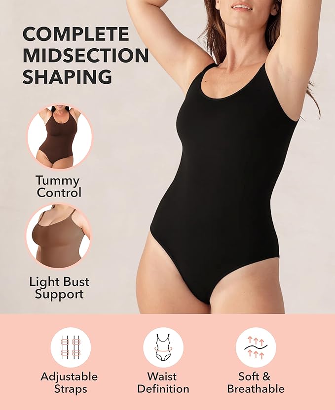 SHAPERMINT Bodysuit Women Shapewear - Tummy Control Body Suit for Women - Seamless Compression Slimming Shaping Bodysuit