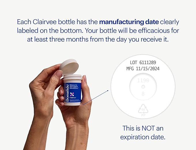 Bonafide Clairvee Vaginal Probiotic – Hormone-Free, Drug-Free Relief from Odor, Vaginal Itching and Discharge (3 Month Supply)
