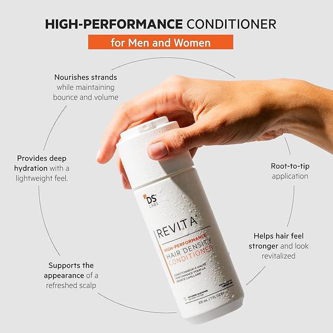 DS Labs Revita Conditioner, 500 mL – Scalp Refreshing Hydration for Fuller Looking, Weightless Hydration, Caffeine, Turmeric, Sulfate & Silicone Free, Color Safe, For Men & Women