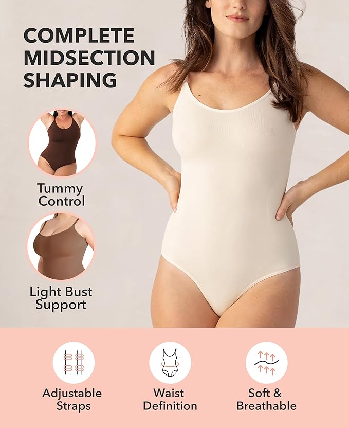 SHAPERMINT Bodysuit Women Shapewear - Tummy Control Body Suit for Women - Seamless Compression Slimming Shaping Bodysuit