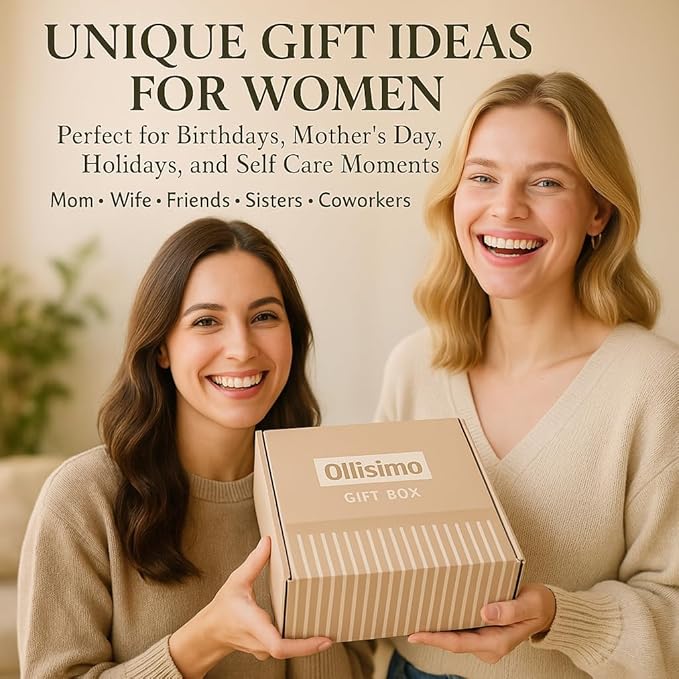 Luxury Gift Basket for Women – Spa Self Care Kit, Hug in a Box, Get Well Soon Package, Thinking of You Gift, Birthday Box, Relaxing Set, Sympathy Present for Her, Mom, Wife, Sister (Ivory)