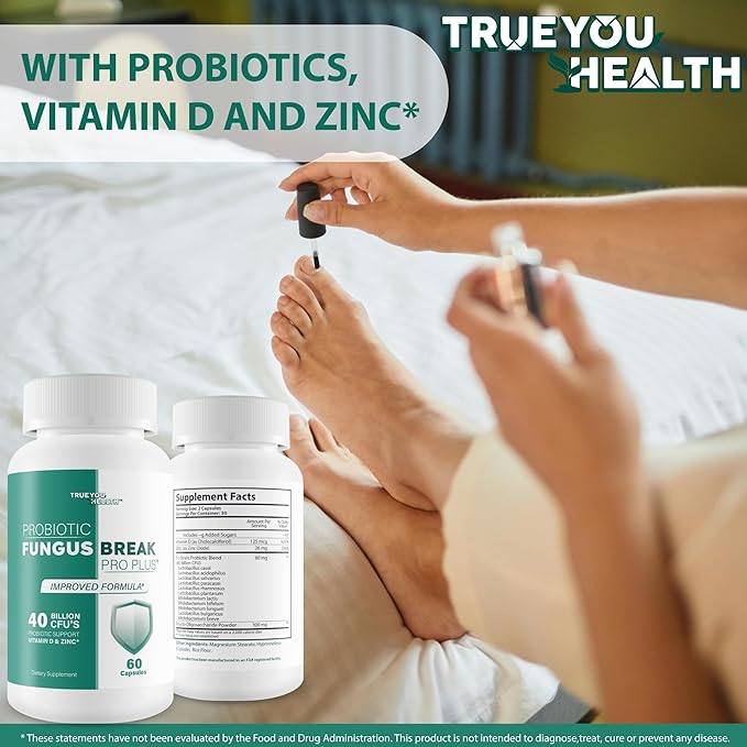 Probiotic Fungus Break Pro Plus - Improved Formula - Our Best Nail Fungus Probiotics For Nail Fungus Care - Best Nail Fungus Pills - Natural Nail Fungus Care Best Nail Fungus Treatment Probiotic Pills