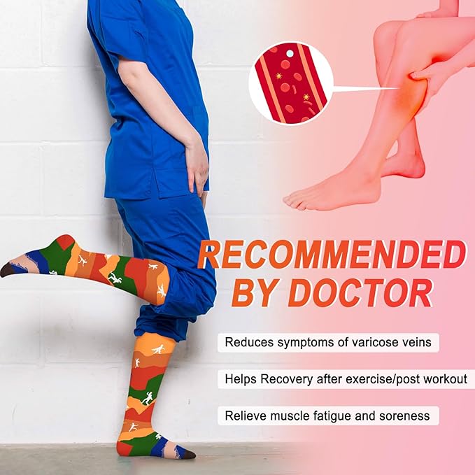 Iseasoo 4 Pairs Compression Socks for Women Circulation-Best Support for Nurses,Running,Athletic,Travel
