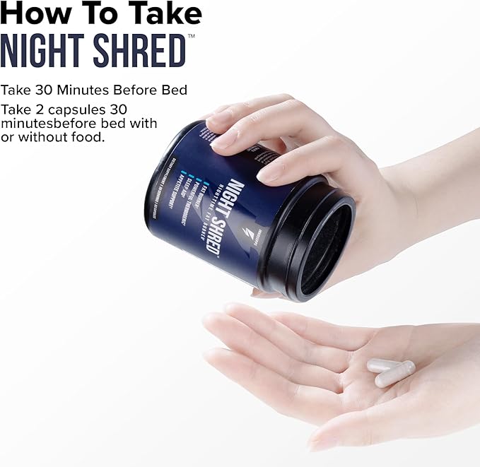 InnoSupps Night Shred Fat Burner and Natural Sleep Support | Ashwaganda, 5-HTP, CLA, Melatonin | Appetite Suppressant | Weight Loss Support Nighttime Fat Burning (60 Vegetarian Capsules)