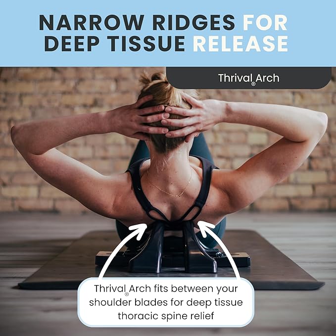 Thrival Arch Back Stretcher - Specialized Psoas Muscle Release Tool for Hip Flexor, Back, Glute, Iliacus, and Neck - Spine Decompressor, Trigger Point, and Myofascial Release – Carbon Black